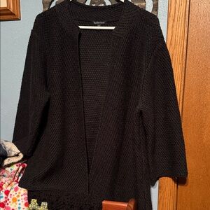 Eileen Fisher Textured Black Cardigan